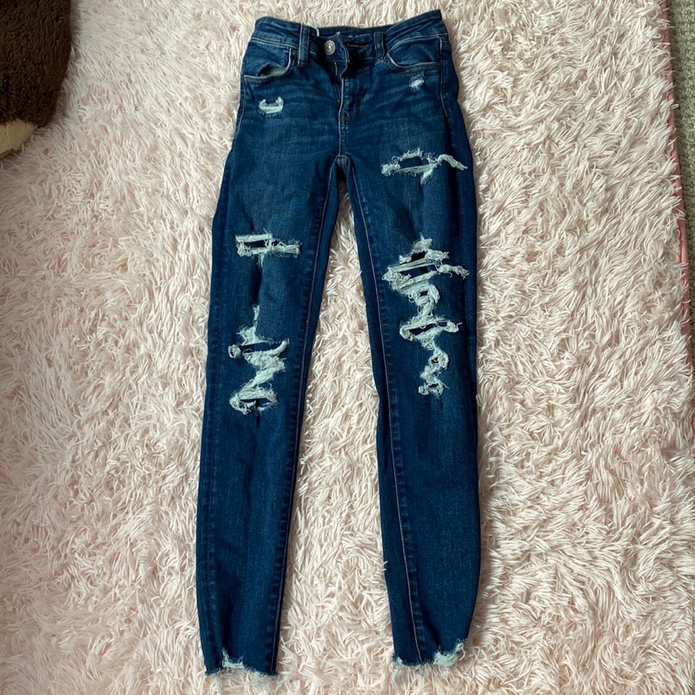 American eagle ripped jeans, super comfortable!